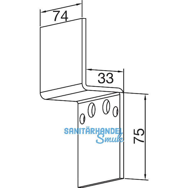THYSSENKRUPP Syprotech Glashalter f�r Sprossenprofil 60/60, Alu blank