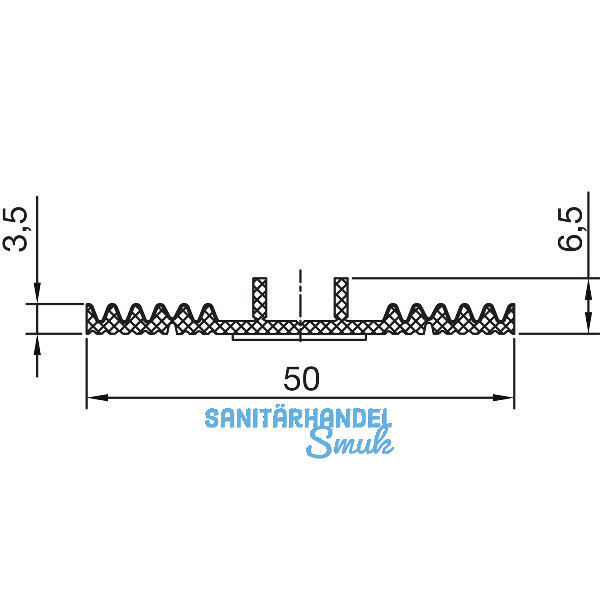 THYSSENKRUPP Syprotech Auflageband 50 f�r Glas, L=30 m, EPDM schwarz