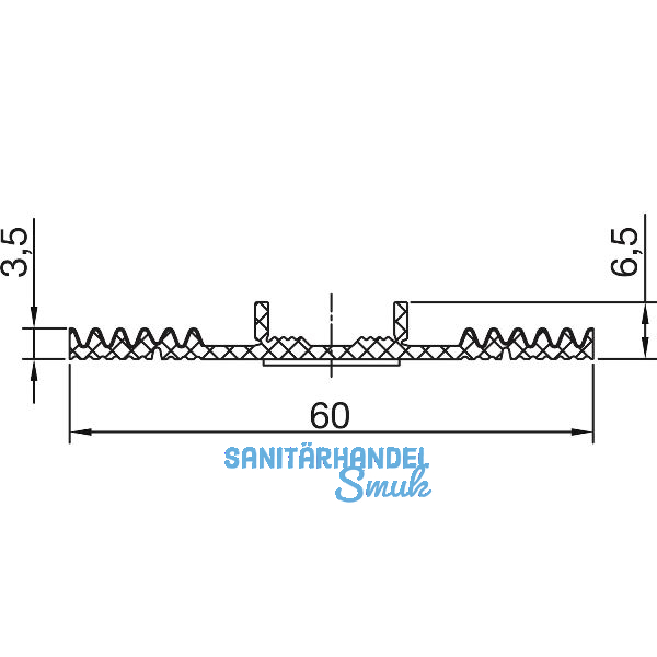 THYSSENKRUPP Syprotech Auflageband 60 f�r Glas, L=30 m, EPDM schwarz