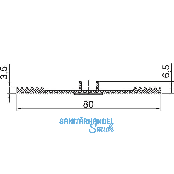 THYSSENKRUPP Syprotech Auflageband 80 f�r Glas, L=30 m, EPDM schwarz