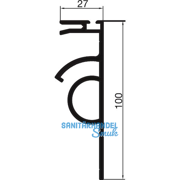 THYSSENKRUPP Syprotech Adapterprofil f�r Regenrinne L=6000 mm Alu blank