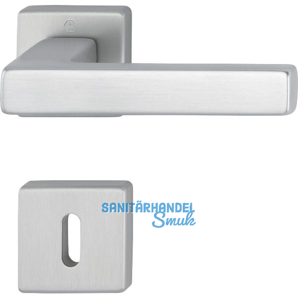 Dr�ckergarnitur AUSTIN - auf Rosette BB, Aluminium edelstahlfarbig matt