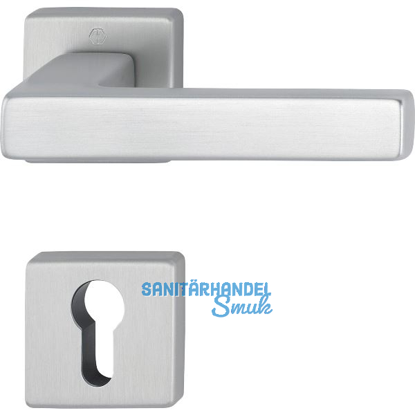 Dr�ckergarnitur AUSTIN - auf Rosette PZ, Aluminium edelstahlfarbig matt