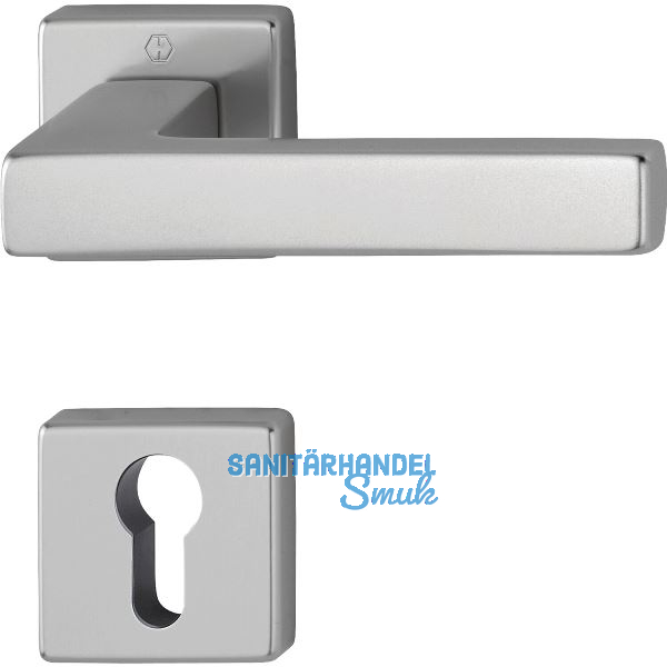 Dr�ckergarnitur AUSTIN - auf Rosette PZ, Aluminium Edelstahl Effekt