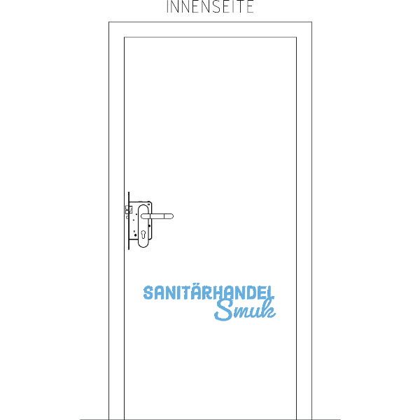 Fluchtt�rschloss-Set 1 flg. Funktion E/EN 179, rechts, DM 50, Edelstahl