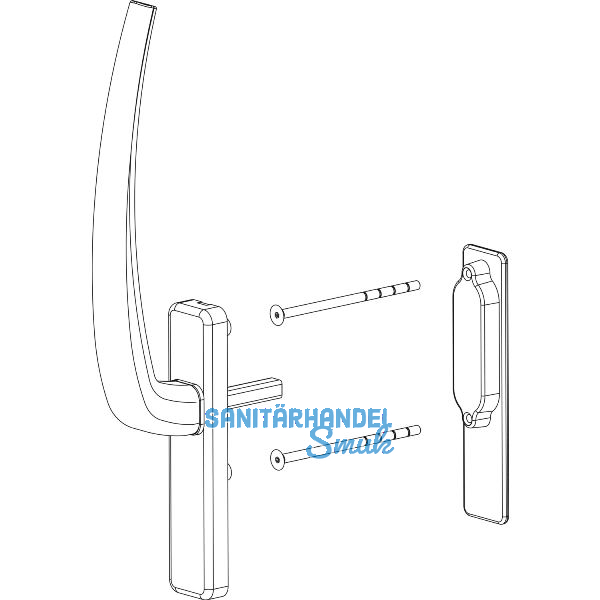HAUTAU ATRIUM HS Griffgarnitur innen, TS 81-92 mm, Alu silber eloxiert