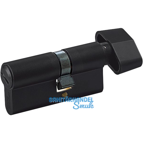 WC-Zylinder m. Drehknauf innen, 35,5/27,5 mm, Messing schwarz matt