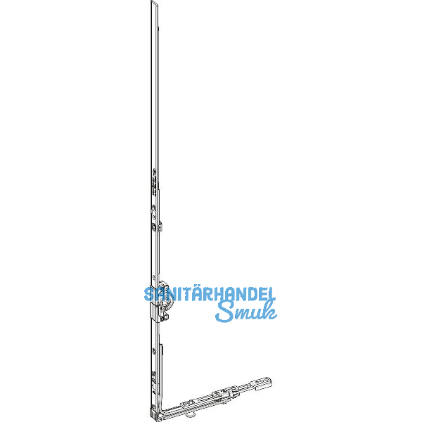 ROTO D-/DK-Getriebe KSR konstant DM 15 mm 1P L=460/120 mm Eckumlenkung silber