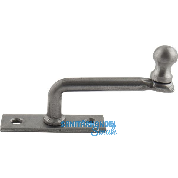 Fensterreiber m. Eisenknopf auf eckiger Platte, 17 mm, Stahl blank