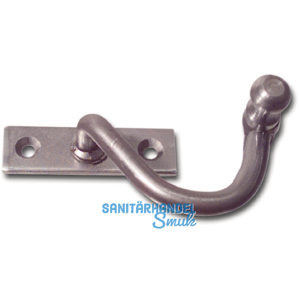 Kurbelreiber mit Eisenknopf auf eckiger, gerader Platte, Stahl blank, links, 20