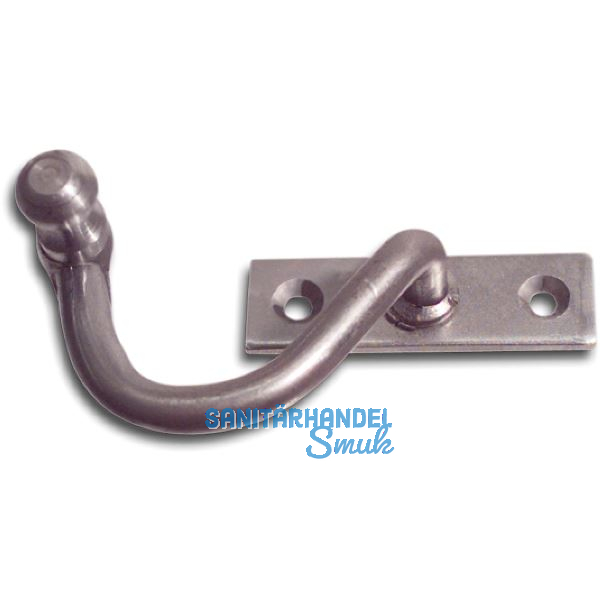 Kurbelreiber mit Eisenknopf auf eckiger, gerader Platte, Stahl blank, rechts, 20