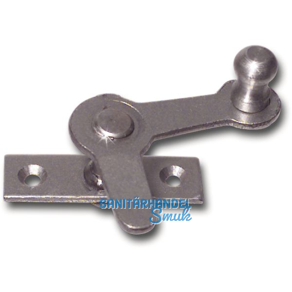 Zungenreiber mit Eisenknopf auf eckiger, gerader Platte, Stahl blank, links, 15