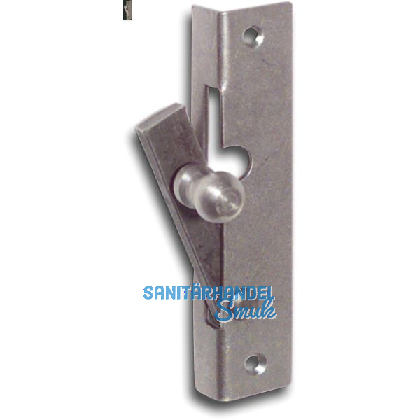 Fensterspreizel mit Messingknopf, links, 45 mm, Stahl blank