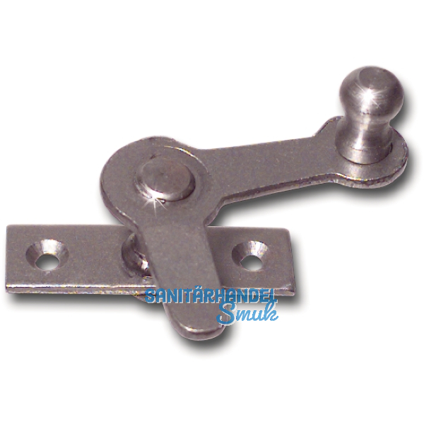 Zungenreiber mit Eisenknopf auf eckiger, gerader Platte, Stahl blank, rechts, 15