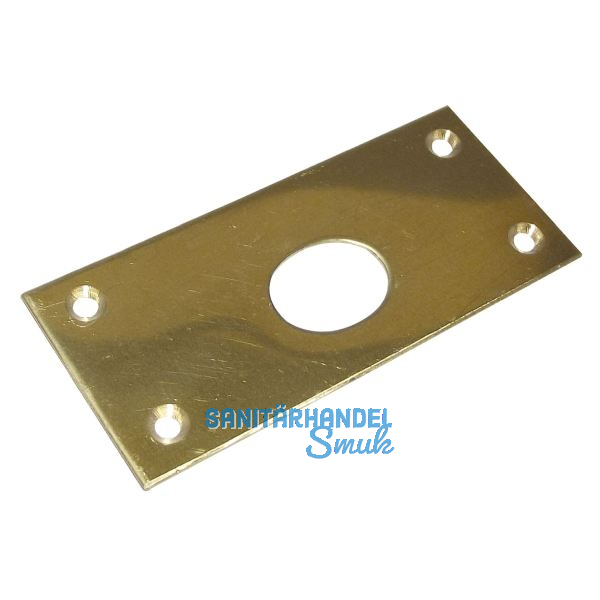 Riegelschlie�blech gerade, mit ovalem Loch, 78 x 34 mm, Messing blank