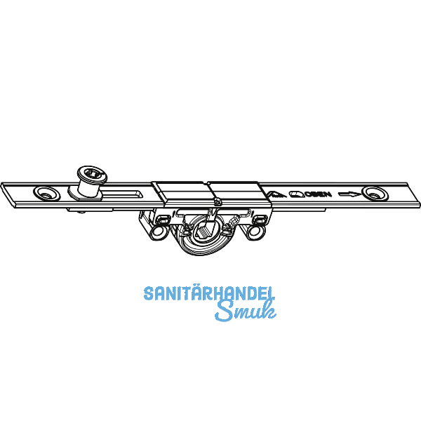 ROTO NT/NX Kantengetriebe mittig/variabel DM 15 mm L= 180 mm 1P Zapfen silber