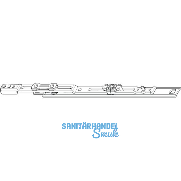 ROTO NT/NX Mittelverschluss mehrteilig ohne Zapfen L=200 mm silber kuppelbar