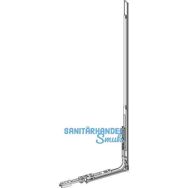 ROTO NT/NX Rundbogen-Bauteil senkrecht L= 420 mm mit Eckumlenkung silber