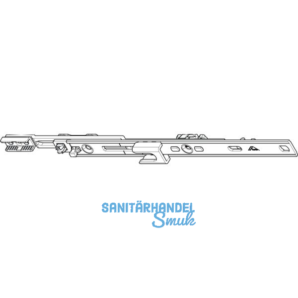 ROTO NT/NX Mittelverschluss Stulpfl�gelgetriebe oben L=200 mm kuppelbar silber