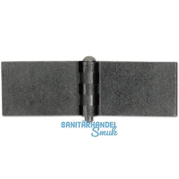 Anschwei�scharnier Rolle � 22 mm, Bandlappen 75x50 mm,Stahl blank