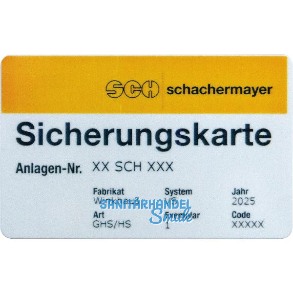 Sicherungskarte Zweitschrift Eigenprofil WINKHAUS/DORMAKABA/ABUS