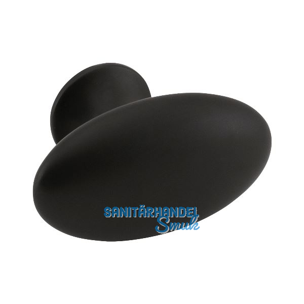 M�belknopf Oval Simple B 60 mm, H 35 mm, Zinkdruckguss schwarz matt