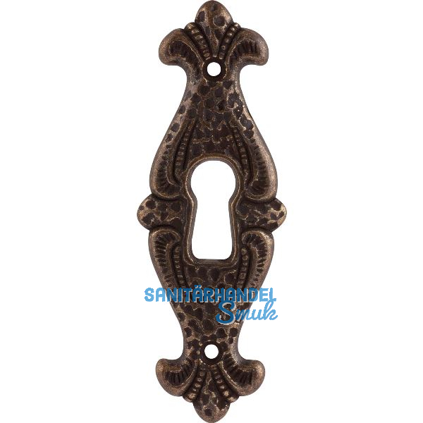 Schl�sselschild Faial Breite 25 mm, H�he 70 mm, ZN altmessing br�niert