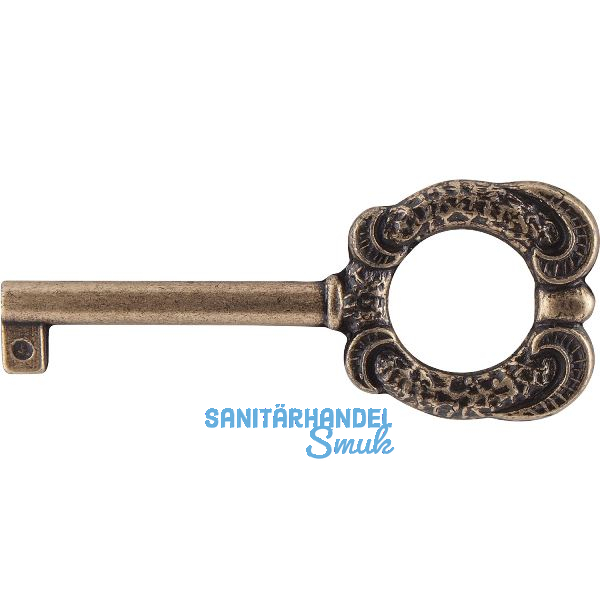 M�belschl�ssel Faial L�nge 83 mm, ZN altmessing br�niert