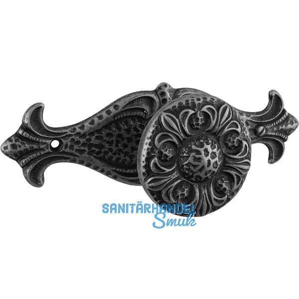 Knopf Faial mit Platte Breite 95 mm, Tiefe 24 mm, ZN eisenf�rbig br�niert