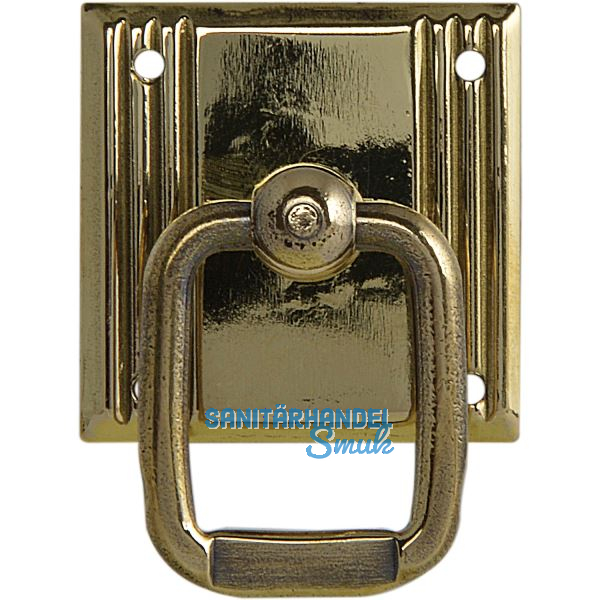 H�ngegriff Landhausstil klein quadratisch, Messing poliert