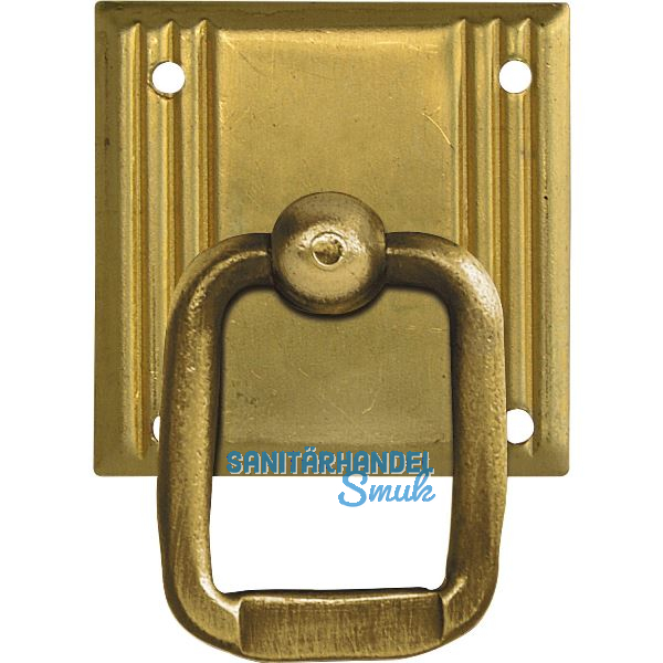H�ngegriff Landhausstil klein quadratisch, Messing roh