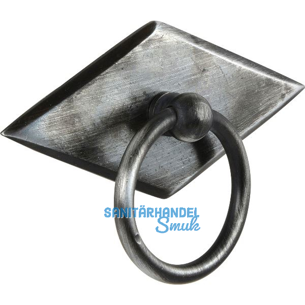 H�ngegriff Karo mit Schild Breite 68 mm, H�he 35 mm, Eisen altverzinnt