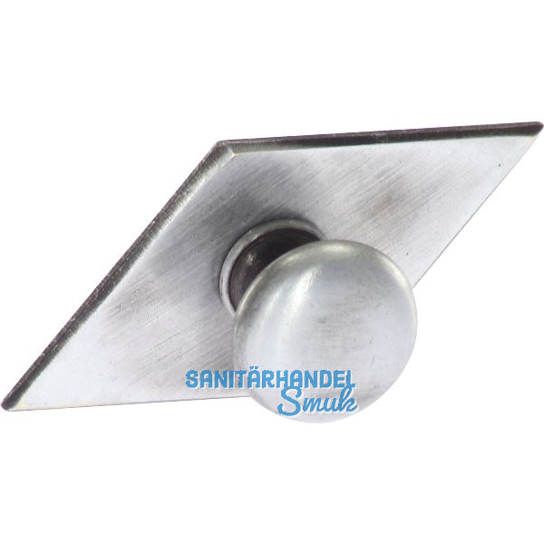 Knopf Karo mit Schild Knopf-� 25 mm, Breite 68 mm, H�he 35 mm, Eisen altverzinnt