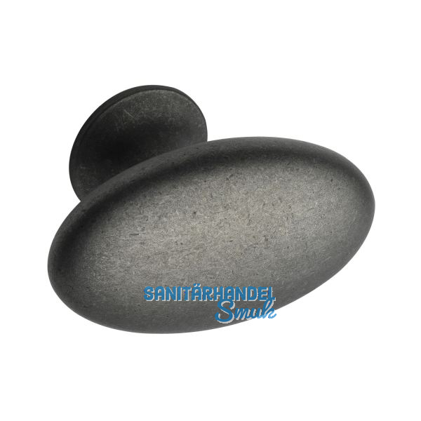 M�belknopf Oval Simple B 60 mm, H 35 mm, Zinkdruckguss antik grau