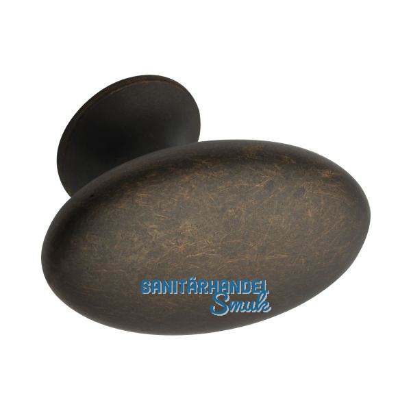 M�belknopf Oval Simple B 60 mm, H 35 mm, Zinkdruckguss antik braun