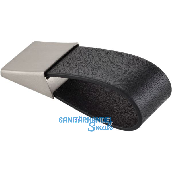 Knopf Safari Breite 24, Tiefe 26 mm, Leder/ZN schwarz/Edelstahl Effekt