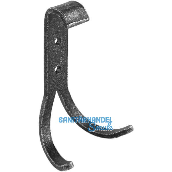 Mantelhaken Kappl B 55 mm, H 112 mm, Eisen schwarz verzinkt passiviert
