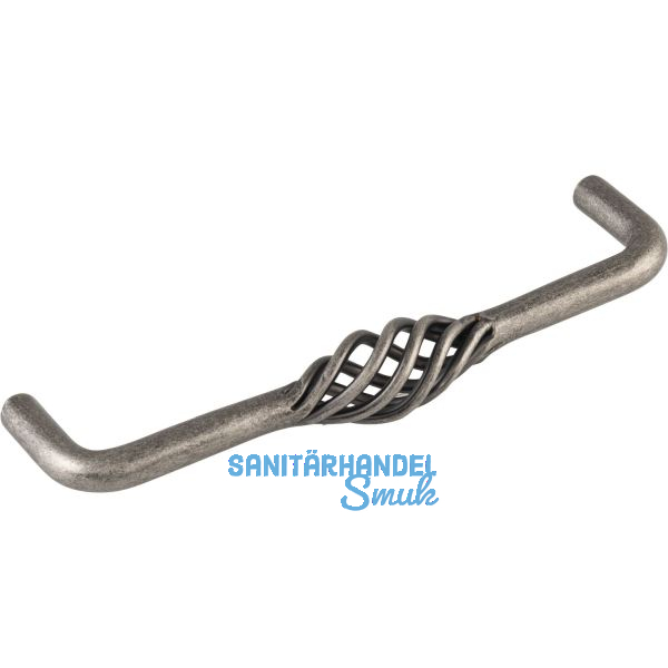 Griff Cage LA 128 mm, Breite 136 mm, Stahl altzinn antik