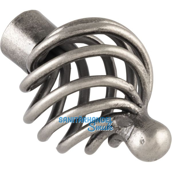 Knopf Cage � 34 mm, Tiefe 50 mm, Stahl altzinn antik