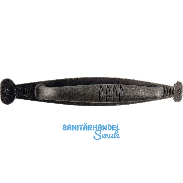 Griff mit Platte Samos LA 96 mm, Breite 153,5 mm, ZN/Stahl eisenf�rbig br�niert