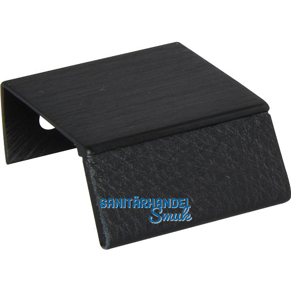 Griffleiste Bench LA 20, L�nge 40 mm, Aluminium schwarz geb�rstet/Leder schwarz
