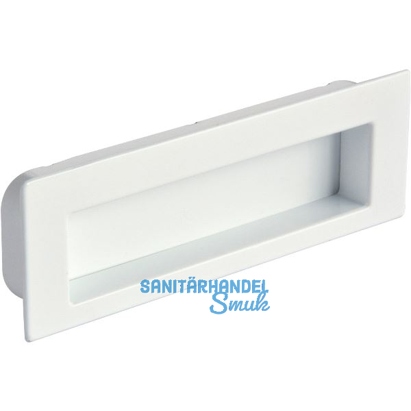 Muschelgriff Nicola B 112, Einlassma� 106,5 x 31 mm, ZN wei� gl�nzend