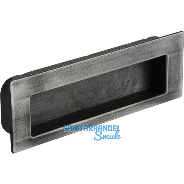 Muschelgriff Nicola B 112,Einlassma� 106,5 x 31 mm,ZN eisenf�rbig geb�rstet matt