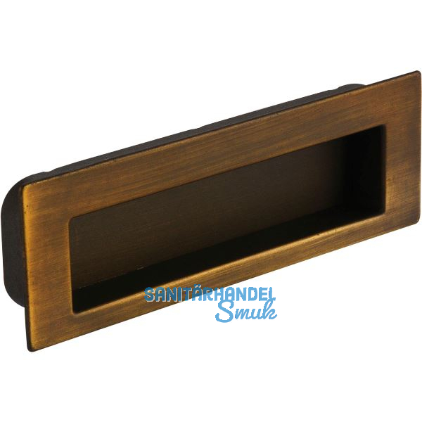 Muschelgriff Nicola B 112,Einlassma� 106,5 x 31 mm,ZN Messing schwarz geb�rstet