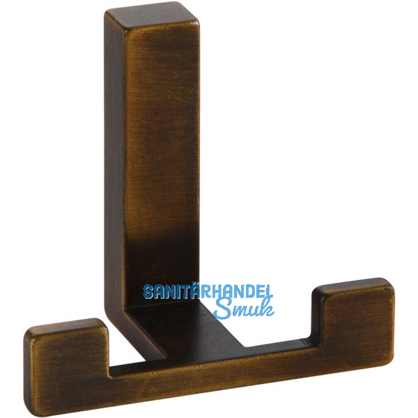 Mantelhaken Doradus 1 Breite 70 mm, H�he 61 mm, ZN Messing schwarz geb�rstet