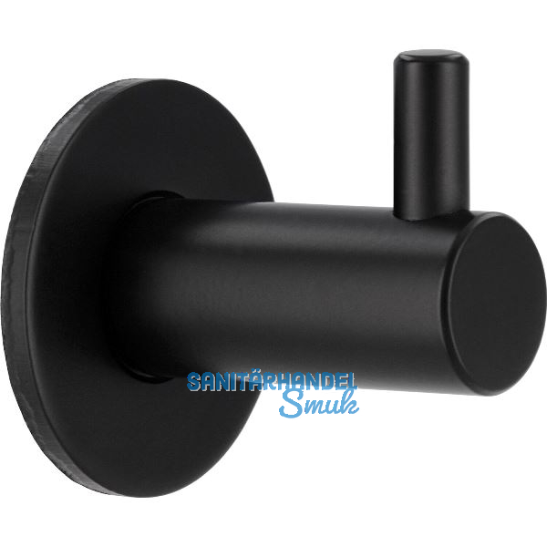 Mantelhaken Naos zu Akustikpaneel, Zinkdruckguss schwarz matt