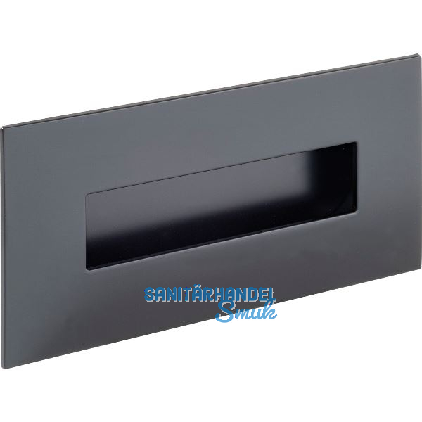 Muschelgriff Geometric rechteckig 155 x 73 mm, ZN schwarz matt lackiert