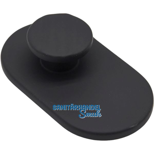 Mantelhaken Cozy Hook 2 - Platte oval, Haken strukturiert, Kunststoff schwarz