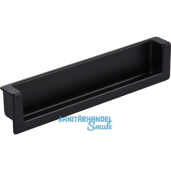 Muschelgriff Syrakus B 138, Einlassma� 134 x 26,2, Zinkdruckguss schwarz matt