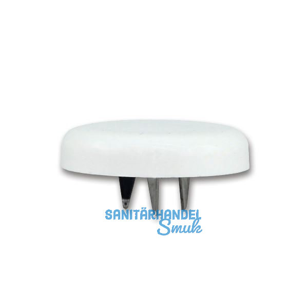 Nagelgleiter mit 3 Einschlagdorne, rund, �27, Kunststoff wei�